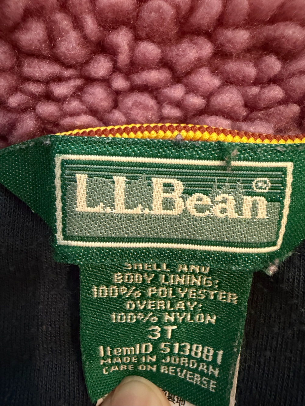 L.L.Bean Girls Mountain Classic Sherpa Fleece Vest Maeve Navy 3T - Picture 3 of 7